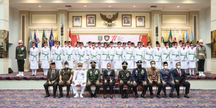 Wagub Lampung Chusnunia Chalim Berikan Sambutan Acara Pengukuhan Paskibraka