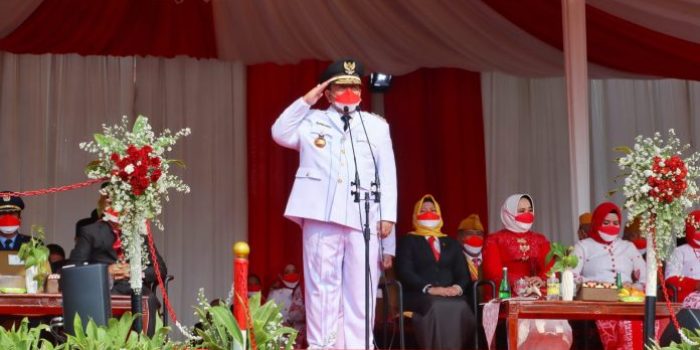 HUT RI ke-77 Tahun 2022 di Lapangan Korpri Gubernur Arinal Djunaidi Bertindak Sebagai Inspektur Upacara