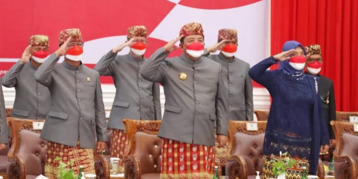 Arinal Djunaidi Gubernur Lampung Mengikuti Detik-Detik Proklamasi RI ke-77 Istana Jakarta Secara Virtual
