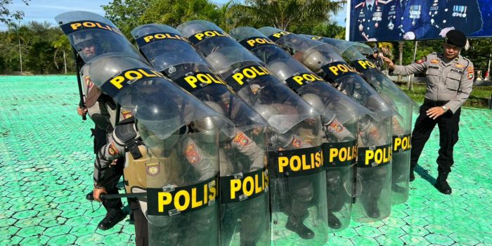 Jelang Pilkades Serentak, Sat Samapta Polres Bangka Barat Gelar Latihan Dalmas dan Raimas