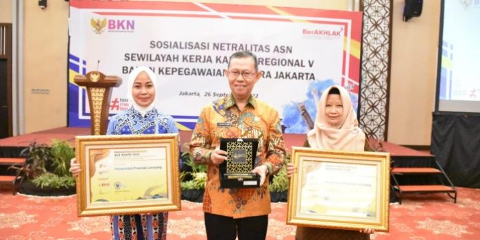 Prestasi Gemilang Kembali di Toreh Provinsi Lampung dengan dapatkan Penghargaan BKN Award Juara 1