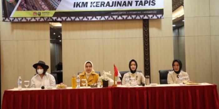 Ketua Dekranasda Prov Lampung Riana Sari Arinal Buka Kegiatan Pembinaan IKM Kerajinan Tapis