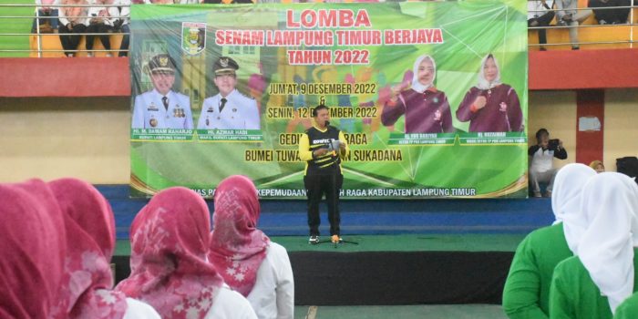 Lomba Senam Lampung Berjaya Antar OPD se-Kabupaten Lamtim Resmi di Buka Wakbup Azwar Hadi