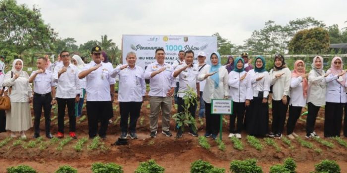 Pemprov Lampung Bersama Ibu Negara Iriana Joko Widodo Tanam 1000 Pohon Buah di Lamsel