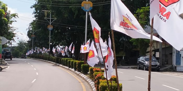 HUT ke 15 Partai Gerindra, Ribuan Bendera Garuda Yaksa Putihkan Pangkalpinang