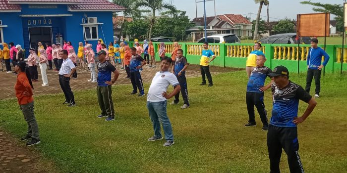 Pererat Sinergitas, Tiga Pilar Sekampung Udik Gelar Olahraga Bersama
