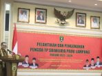 Mewakili Gubernur Lampung, Fahrizal Darminto Sekda Prov Lantik Pengurus TP 2023-2028
