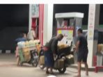 Isi BBM ke Jeriken, Pihak SPBU 24.331.154 Simpang Bukit Toboali Masih Bungkam