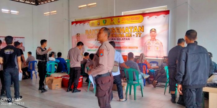 Sambut HUT Bhayangkara Ke – 77, Polres Bangka Selatan Gelar Bakti Sosial 