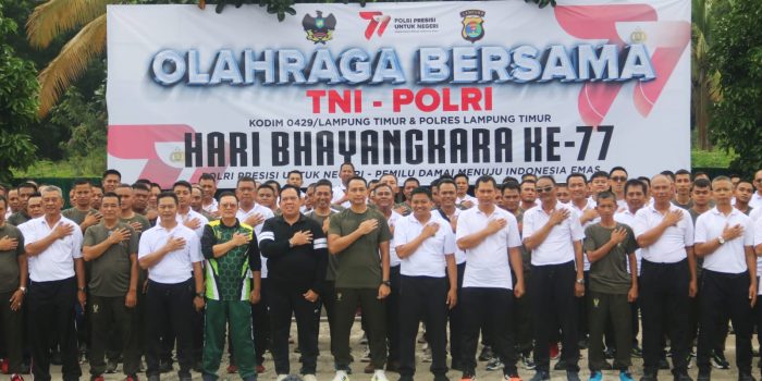 Perkuat Sinergitas Kodim, Polres dan Pemkab Lamtim Gelar Olahraga Bersama