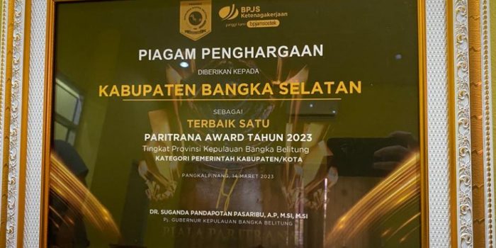 Pemkab Basel Raih Penghargaan Paritrana Award 2023, Kategori Pemerintah Daerah