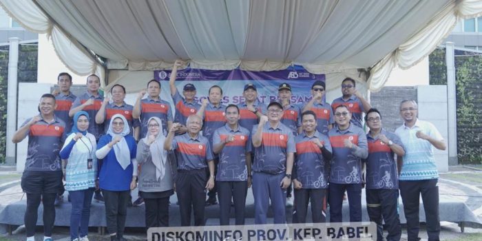 Pj Gubernur Suganda Silaturahmi dan Koordinasi dalam Kegiatan Gowes Sehat Bersama BI Kep. Babel