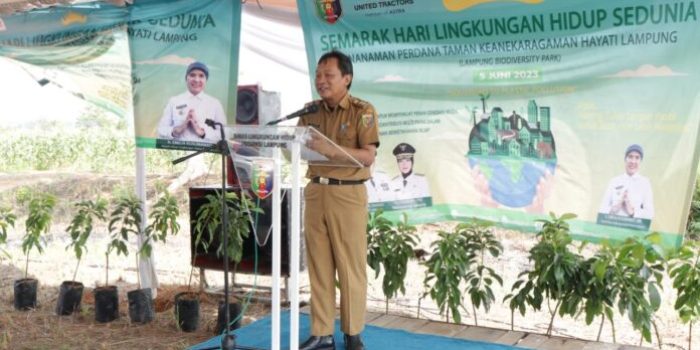 Mewakili Gubernur, Kusnardi Lakukan Penanaman Perdana Taman Lampung Biodiversity Park