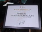 Pemprov Babel Terima Penghargaan Apresiasi Penggerak Kemajuan Daerah Berciri Kepulauan