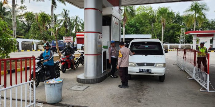 Antisipasi Penimbunan BBM, Polres Bangka Barat Laksanakan PAM Disejumlah SPBU