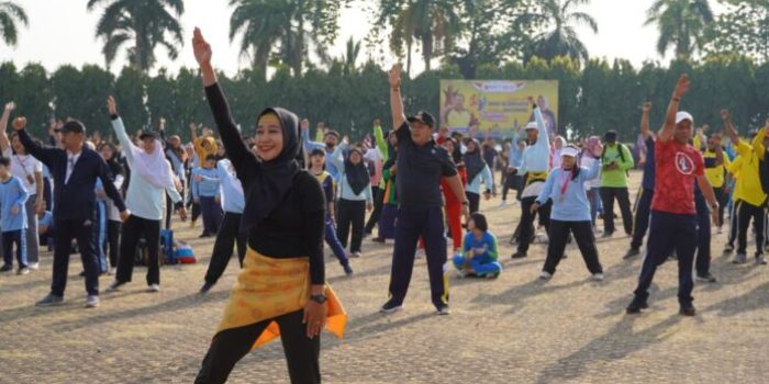 Senam Bersama Hut Haornas ke-40 di Komplek Kantor Gubernur Diikuti Arinal Djunaidi