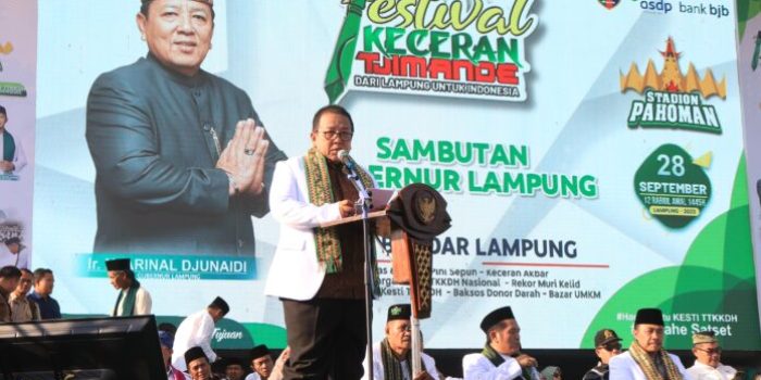 Gubernur Lampung Arinal Djunaidi Hadiei Festival Keceran Tjimande 