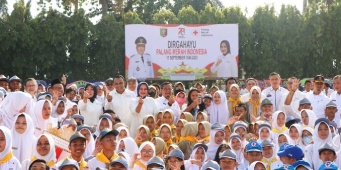 Riana Sari Arinal Ketua PMI Provinsi Lampung Ikuti Upacara HUT PMI ke-78
