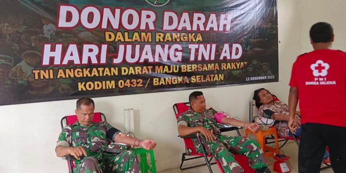 Peringati Hari Juang TNI AD, Kodim 0432/Basel Gelar Donor Darah 