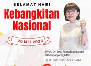 Prof.Dr.Dra.Francisca Sestri G.M.M., Rektor Unipi Tangerang Ucapkan Selamat Hari Kebangkitan Nasional
