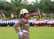 Polwan Polres Bangka Tengah Jadi Komandan Upacara Perdana di HUT RI ke-80 di Halaman Kantor Bupati