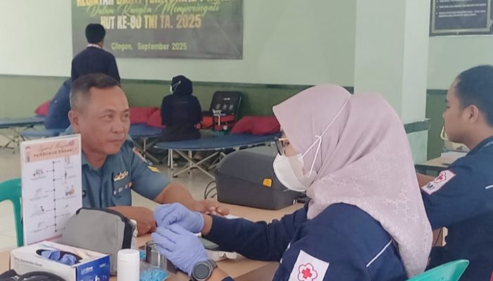 Kodim 0623/Cilegon Gelar Donor Darah Sambut HUT ke-80 TNI