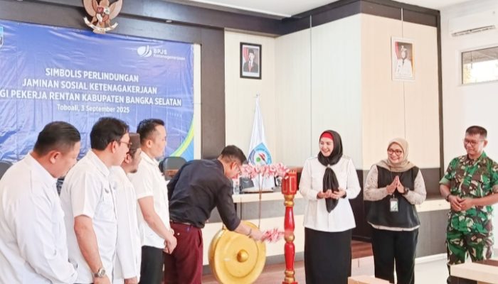 Wabup Basel Launching Program Perlindungan Pekerja Rentan 1.768 pekerja informal di Bangka Selatan kini terlindungi BPJS