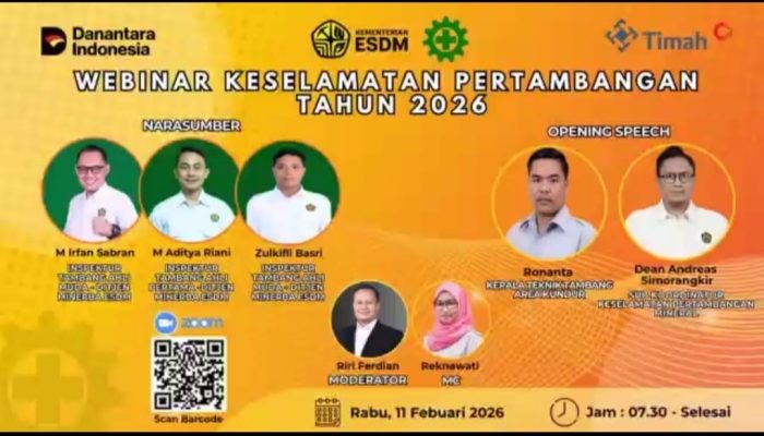 Perkuat Budaya K3 Perusahaan, PT TIMAH Tbk Gelar Webinar Keselamatan Pertambangan