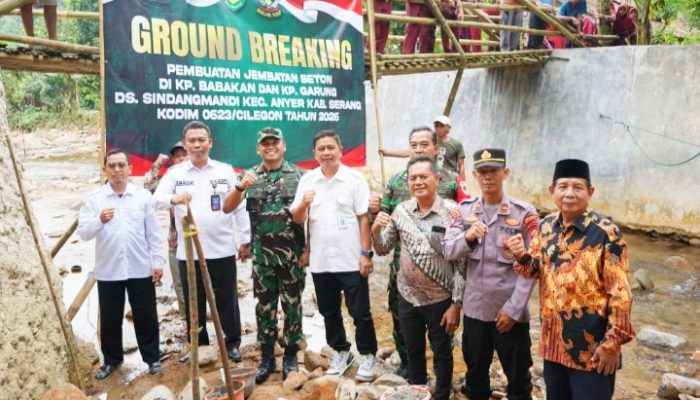 TNI dan Warga Bersinergi, Jembatan Beton di Sindangmandi Mulai Dibangun